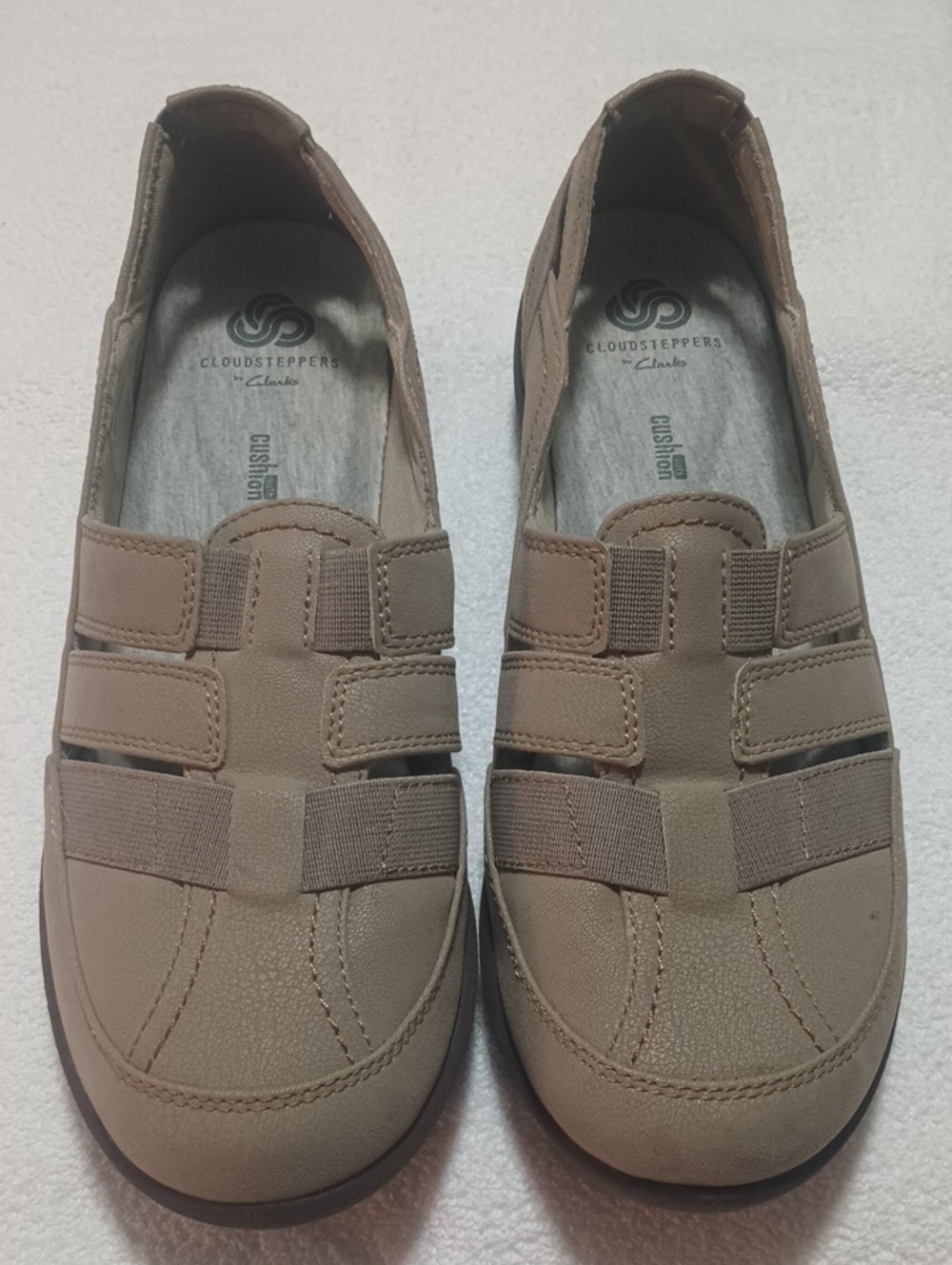 Cloudsteppers by Clarks Women’s Taupe Slip-On Fisherman Loafers
